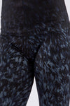 M.Rena Feathery Paint Stroke Print Pewter Legging