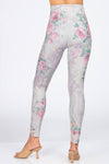 M. Rena Baroque Antiqued Floral Bridal Rose Legging Print