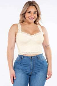 M.Rena Seamless Laced Latte Cami Bralette (Plus Size)