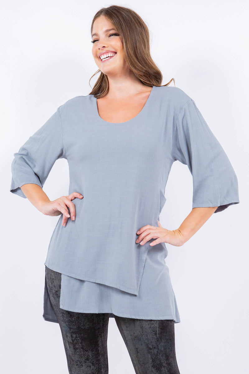 M.Rena Layered Cross-hatch Steel Tunic