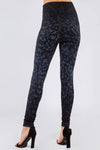 M.Rena Feathery Paint Stroke Print Pewter Legging