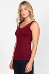 M.Rena Reversible V-Scoop Neck Burgundy Tank Top