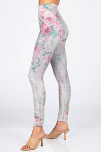 M.Rena Baroque Antiqued Floral Bridal Rose Legging