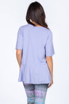 M.Rena Asymmetrical Slit  V Neck Persian Violet Tunic