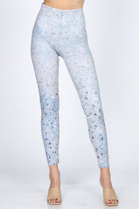 M.Rena Glacial Terrazzo & Floral Marine Blue Legging