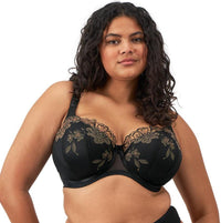 Elomi "Teagan" Black/Almond UW Padded Half Cup (DD-JJ)