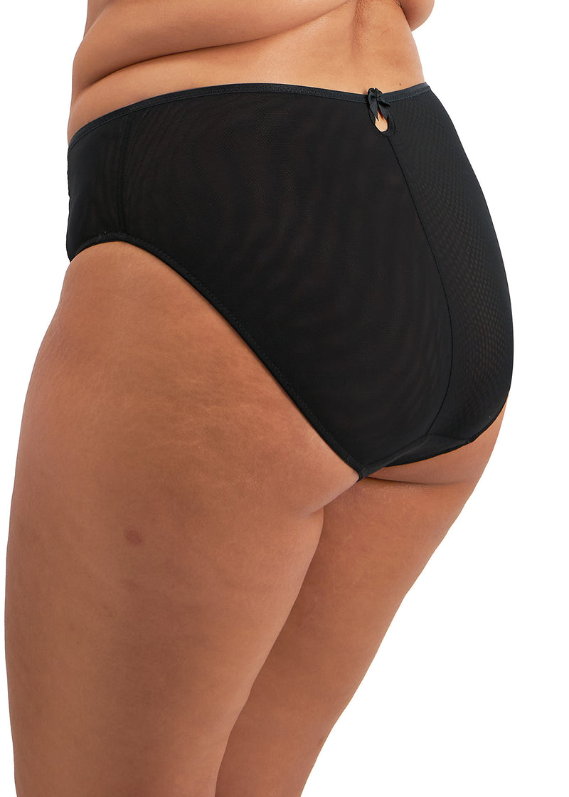 Elomi "Teagan" Black/Almond High Leg Brief