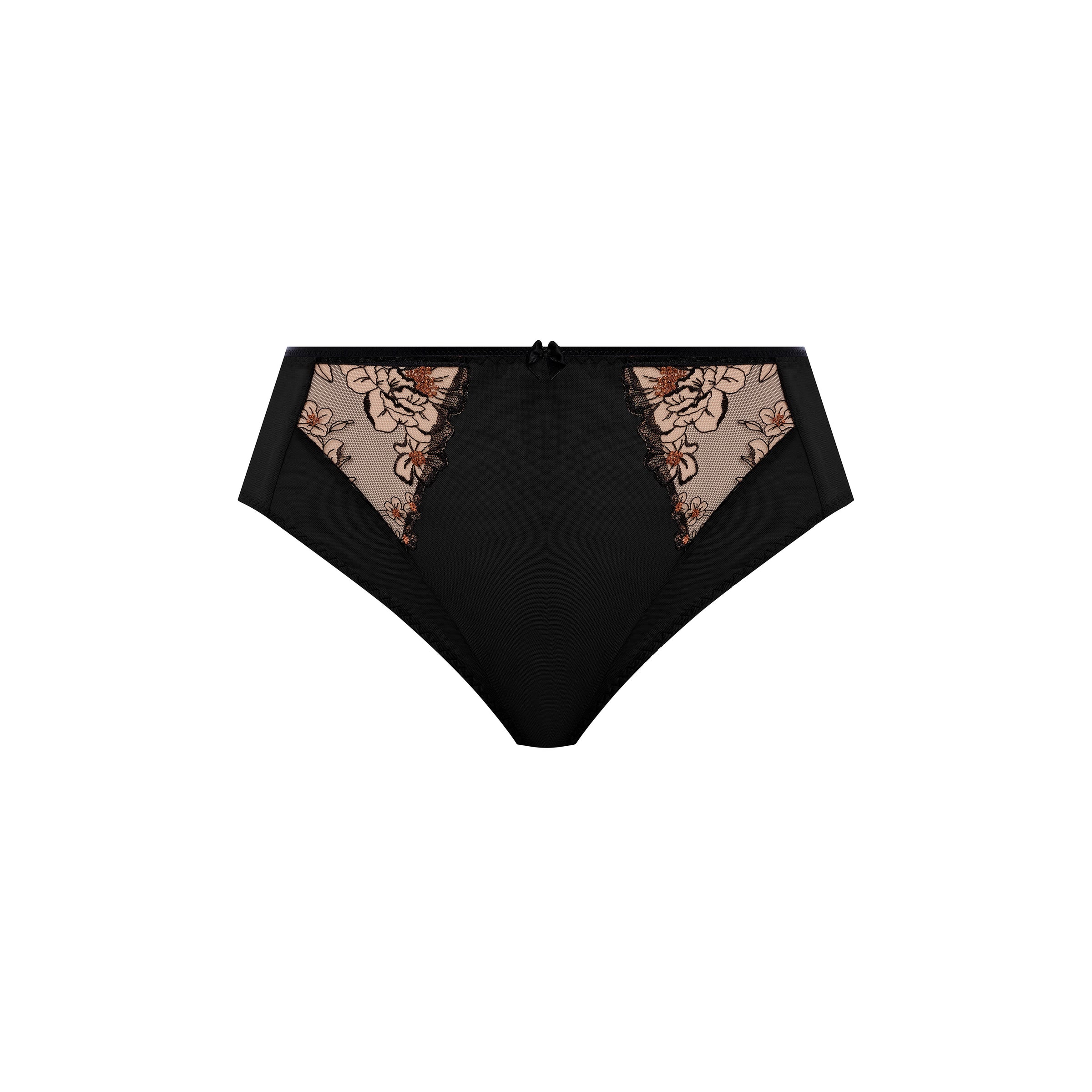 Elomi "Teagan" Black/Almond High Leg Brief