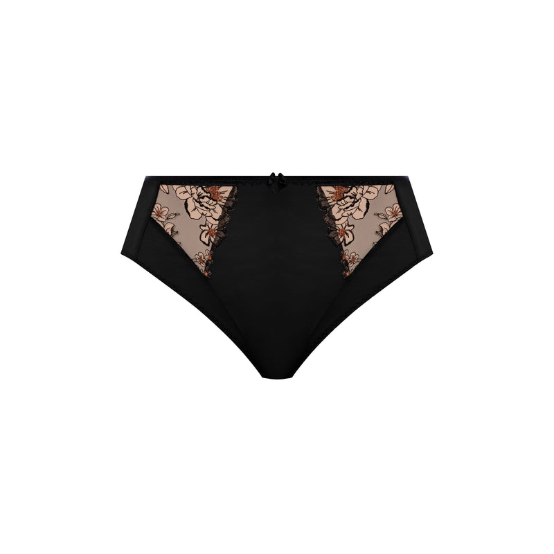 Elomi "Teagan" Black/Almond High Leg Brief