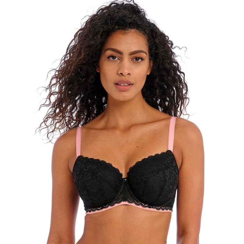 Freya "Offbeat" Black UW Padded Half Cup Bra (C-H)