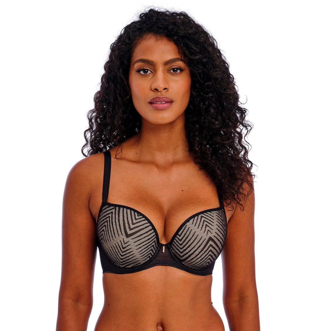 Freya "Tailored" Black UW Moulded Plunge T-shirt Bra (D-GG)