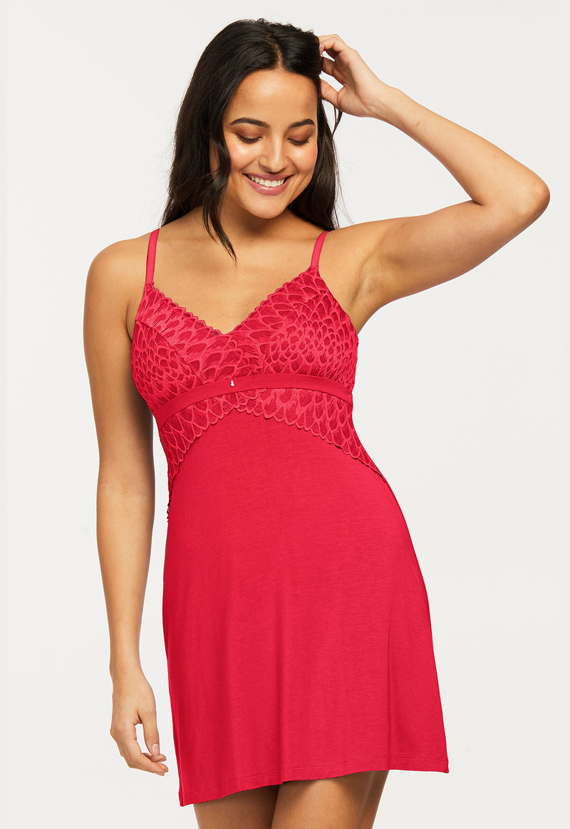 Montelle Sunkissed Red Bust Support Modal Chemise