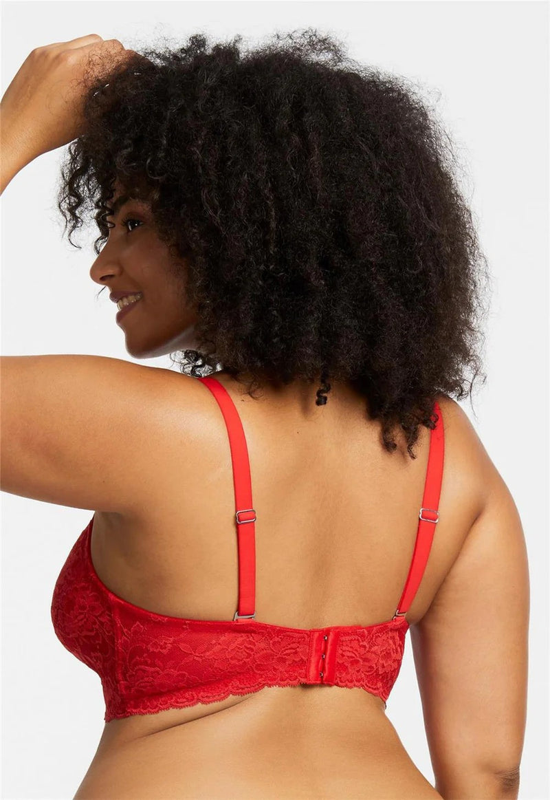 Montelle Sweet Red Cup-Sized Lace Bralette (B-I)