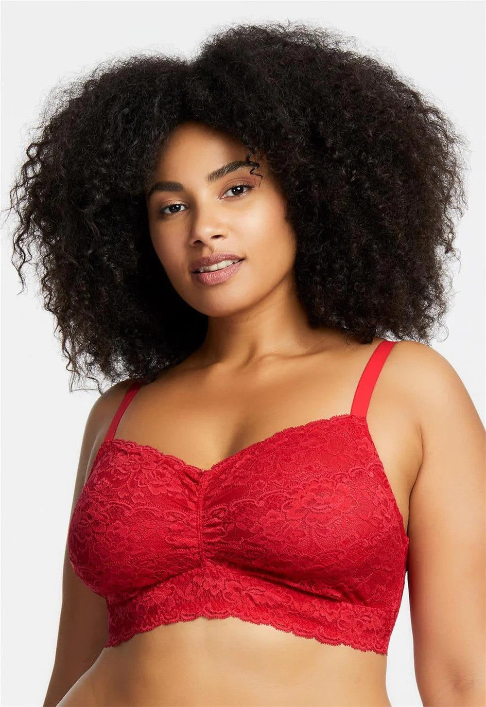 Montelle Sweet Red Cup-Sized Lace Bralette (B-I)