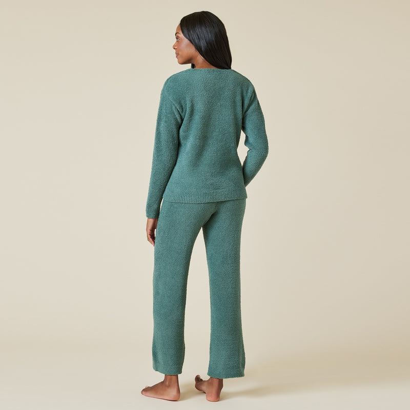 Softies Dusty Green Marshmallow V-Neck Lounge Set