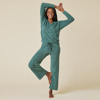 Softies Dusty Green Marshmallow V-Neck Lounge Set