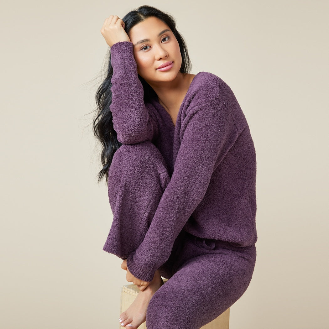 Softies Fig Marshmallow V-Neck Lounge Set