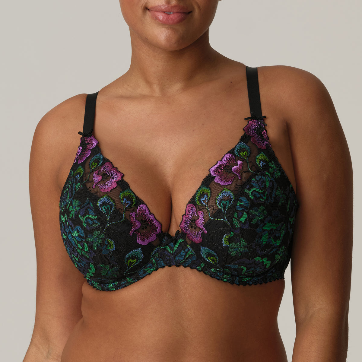 Prima Donna "San Angel" Peacock Feather UW Half Padded Plunge Bra (D-G)