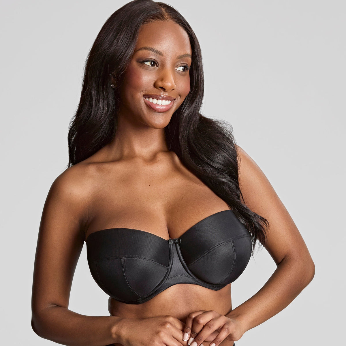 Panache "Alice" Black UW Balcony Strapless Bra (D-J)