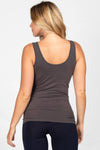 M.Rena Reversible V-Scoop Neck Dark Grey Tank Top