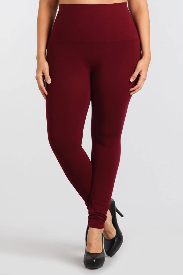 M.Rena The Tummy Tuck Burgundy Legging