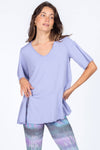 M.Rena Asymmetrical Slit  V Neck Persian Violet Tunic