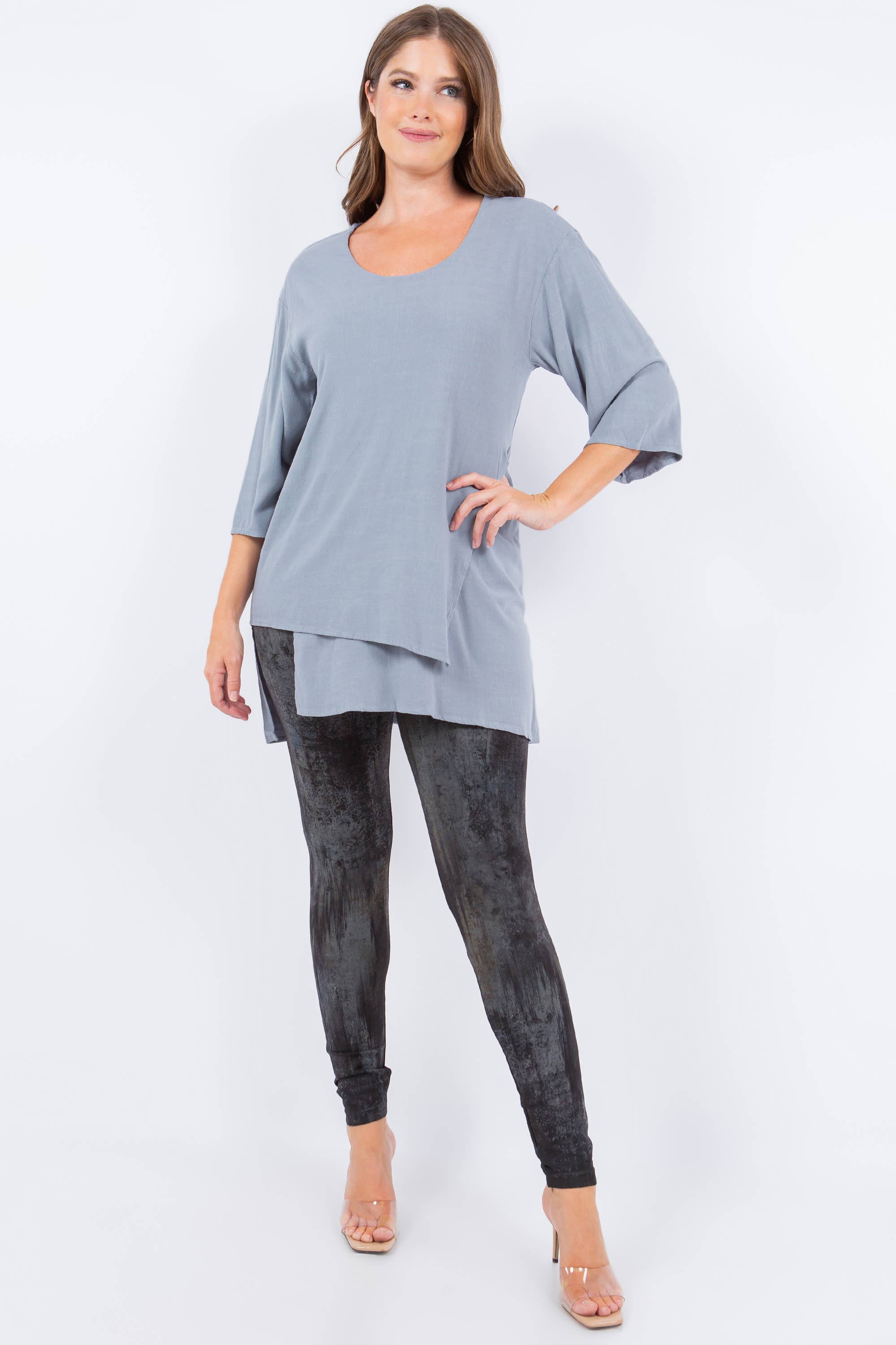 M.Rena Layered Cross-hatch Steel Tunic