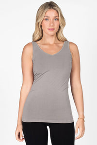 M.Rena Reversible V-Scoop Neck Grey Tank Top