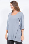 M.Rena Layered Cross-hatch Steel Tunic