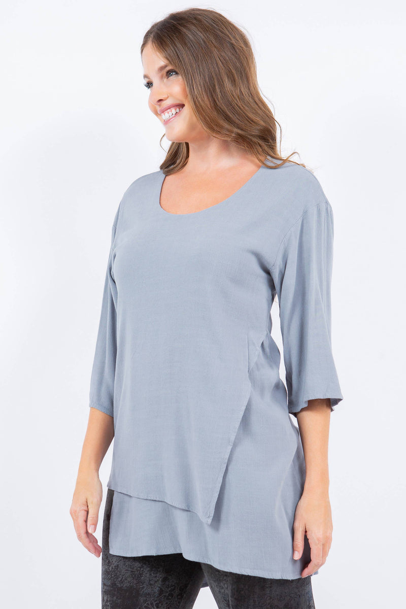 M.Rena Layered Cross-hatch Steel Tunic