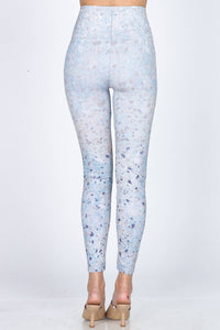 M.Rena Glacial Terrazzo & Floral Marine Blue Legging